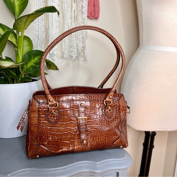 Etienne Aigner Brown Alligator Bag - Picture 1 of 15
